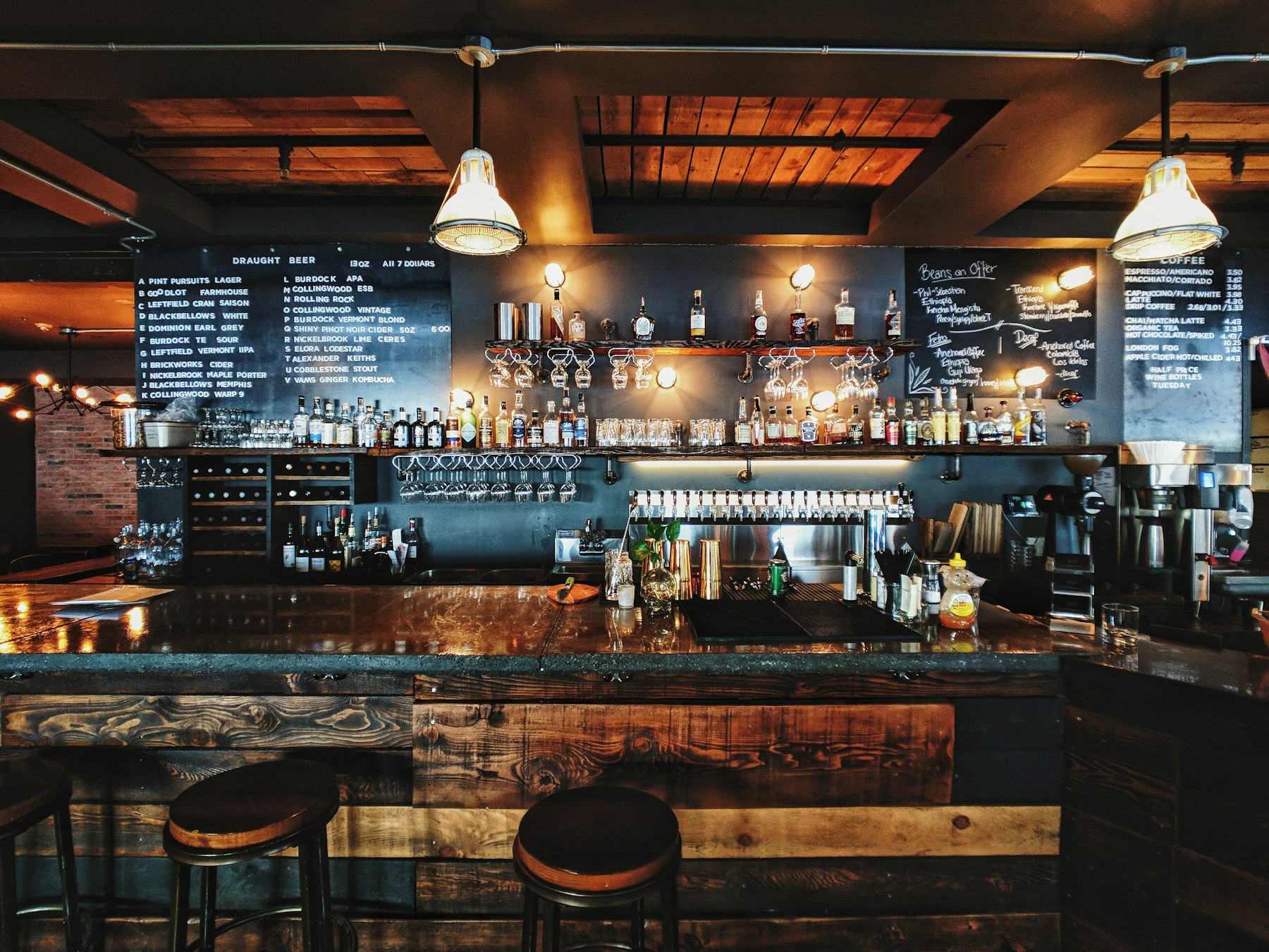 The bar after dark